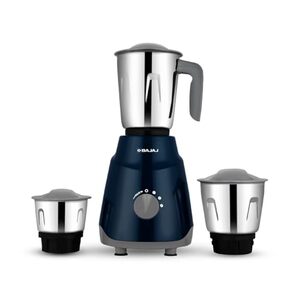 Bajaj GX1 Ninja Series 500W Mixer Grinder With 3 Jars (Stainless Steel Jars) | Superior Mixie For Kitchen | Durable Mixer Grinder | DuraCut Blades | 2 Yrs Warranty Blue