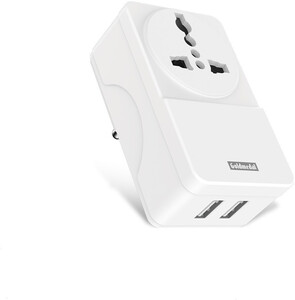 Goldmedal Zesto Travel Adaptor 1  Socket Extension Boards (White, 0 m, With USB Port)