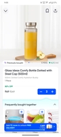 Glass ideas Comfy Bottle Dotted with Steel Cap (500ml)