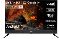 SANSUI 80 cm (32 inch) HD QLED Smart Google TV | HDR10 & HLG | Noise Reduction & Inbuilt Soundbar | Dolby Audio | Screen Sharing & Google Assistant | Bezel-Less LED TV (JSS32GSQLED)