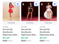 Instamart |Search  Secrets By ZeroKaata | Nightwear Baby Doll Lingerie For Women