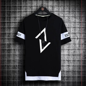 KASPY Men Printed Round Neck Polyester Black T-Shirt