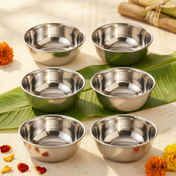 Zepto | Jensons Stainless Steel Katori Set (6 Pcs) | Dia 9cm each Bowls 
