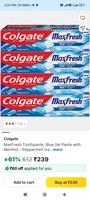 colgate maxfresh blue set of 4 of 150gm each @ ₹239