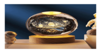 Universe Crystal Ball Night Light LED Lamp (2 inch with Wooden Base)