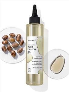 BRILLARE 100% Pure Cold-Pressed Castor Oil for Hair & Skin 200ml