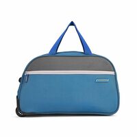 Aristocrat Enigma 52 Cm Polyester Softsided Cabin Size 2 Wheels Trolley Duffle Bag- Blue, 28 CM

