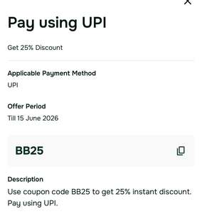 Bigbasket Gift card on Woooho @25% Off