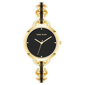 Anne Klein Quartz Analog Black dial Metal Strap Watch for Women-AK4092BKGB