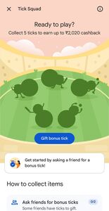 Google Pay Offer | Tick Squad Returns | Collect 5 Ticks and unlock rewards up to ₹2,020