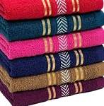 Cotton 390 GSM Hand Towel Set of 6, 13 X 21 inches for Men, Women, Home Use, Gym, Wash Basin, Kitchen | Soft, Absorbent, Quick Dry, Small Size Towels, Travel Friendly | Multicolor