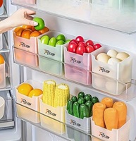 RILION 6 fridge storage boxes multipurpose containers for storage Space-saving Refrigerator Side Door Organizer for fridge kitchen Fruits, Vegetables Storage Containers- transparent