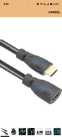 C&E CNE511702 High Speed HDMI Cable Male to Female with Ethernet (25 Feet/7.6 Meters), Supports 4K, 3D and Audio Return Black (2 Pack)