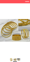 Textured Floral Pattern Bangle Set