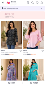 Discount on all products - Myntra - Siaraa