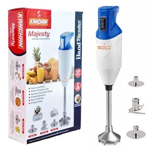 Kanchan Majesty Hand Blender 180W Copper Motor | 3 Stainless Steel Blades for Blending, Whisking & Beating | 2-Speed Control | Low Noise Electric Hand Blender for Kitchen | 2 Year Warranty