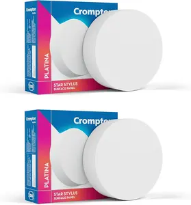 Crompton Platina Star Stylus Surface Panel 6W LED Round (Pack of 2)