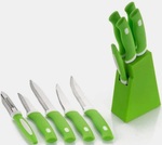 5 Pices Knife Set for Kitchen with Plastic Stand Block, NA Peeler Set 