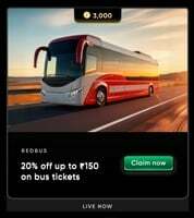 Cred × Redbus : Get 20% Off upto 150Rs on Bus Tickets 