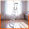 Bathla Elevate 7-Step Foldable Aluminium Ladder for Home with Tool Tray | Anti-Skid | Durable, Heavy Duty, Safe & Stylish | 5-Year Warranty | Black