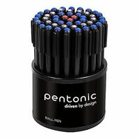 Pentonic 0.7mm Ball Point Pen Tumbler Pack | Black Body | Blue, Black & Red Ink | Pack of 50 Pens