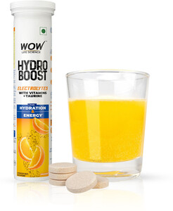 WOW Life Science Hydroboost Electrolytes Low Sugar Energy Drink For Instant Hydration (20 Tablets)