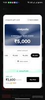 CINEPOLIS X CRED GIFT CARD valid on movies and f&b 