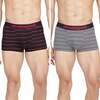 Chromozome Mens Cotton-Stretch Striper Trunks (Pack of 2)