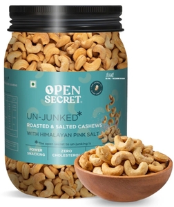OPEN SECRET Healthy Roasted & Salted 1 Kg Cashews with Pink Himalayan Salt | Cashews (1 x 1000 g)