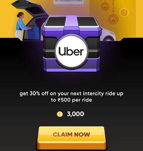 CRED Popular Drops: Get 30% OFF on Uber Intercity Rides (Save up to ₹500)