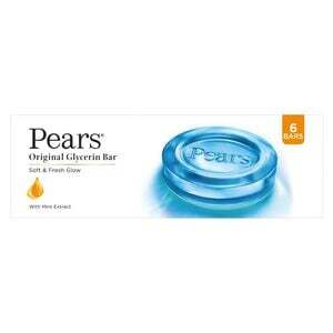 Pears Original Glycerin Soap Bar - Soft & Fresh Glow | With 98% Pure Glycerin & Mint Extract( 125 gms x 6) 