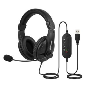 LAPCARE LHP-400 Over Ear Wired Headphone with 40 MM Driver, HD Sound, Inbuilt 3 Way Adjustable Mic (Black)- Multi Platform Compatible, 40 mm Driver Headset