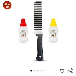 Crinkle Cutter Knife & Mini Sauce Bottles Combo