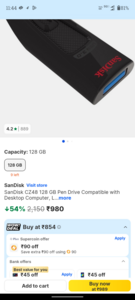 SanDisk CZ48 128 GB Pen Drive USB 3.0