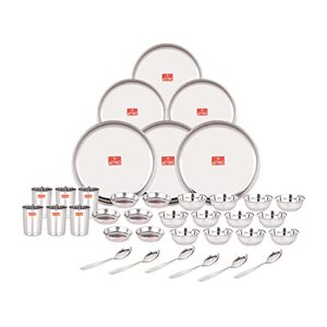 Attro 36 Pieces Smart Stainless Steel Dinnerware/Dinner Set