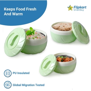 Flipkart SmartBuy Inner stainless steel thermoware casserole pack of 3 (3300ml) 