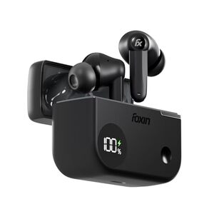 Foxin FoxBuds F1 ANC True Wireless Bluetooth Earbuds Upto 30dB ANC, 50Hrs Playtime, Dual Pairing, Quad Mic ENC, 13mm Bass Driver, 40ms Low Latency, Digital Display, Gaming Mode, BT 5.4 (Shadow Black)