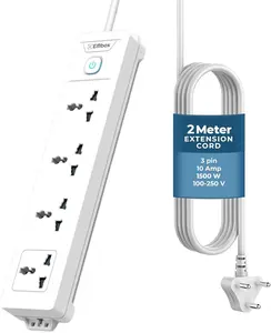 [Expired] EMBOX 1500W Extension Board with Switches | 4 Universal Sockets Master Switch |  2 Meter Extension Cord