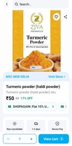 DIGIHAAT - Haldi powder -100 GRAMS @ 9 Rs