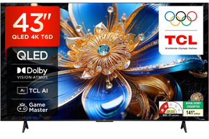 TCL 108 cm (43 inches) 4K Ultra HD Smart QLED Google TV | HDR 10+ | Dolby Vision & Atmos | 30W Speaker Output | Game Master | 43T6D