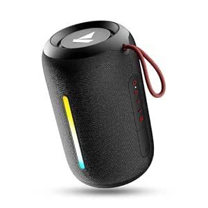 boAt Stone 352 Pro/Stone 358 Pro w/ 14W Signature Sound, Up to 12 Hours Playback, RGB LEDs, TWS Feature, Built-in Mic, BTv5.3, Free Music Streaming on JioSaavn Bluetooth Speaker (Raging Black)

