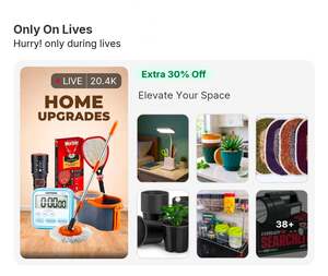 (liveshop) Flipkart - Extra 30% off on mosquito rackets(from 209), Mop(from 350), Torch and more (lowest price)