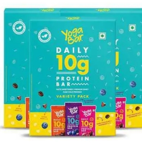 Yogabar Variety Pack of 10 Grams Protein Bars [Pack of 18], 50Gm Each