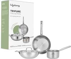 ₹700 coupon: Lifelong Triply 4-piece cookware Set