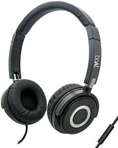 boAt Bassheads 900 Wired On Ear Headphones with Mic (Carbon Black)