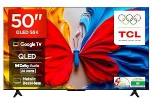 TCL 126 cm (50 inches) FHD Smart QLED Google TV | Dolby Audio 24 watts | HDR 10 | Metallic Bezel-Less | Multiple Viewing Mode | 50S5K