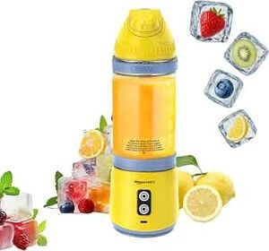 Amazon Basics Portable Blender for Juices, Smoothies and Shakes | 700 ml Convertible Jar | Dual Mode | LED Lights | Waterproof