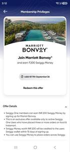 Get ₹200 Swiggy Money Free on Joining Marriott Bonvoy