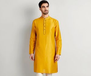 Amazon Brand - Symbol Men Festive Solid Long Kurta (Regular Fit)
