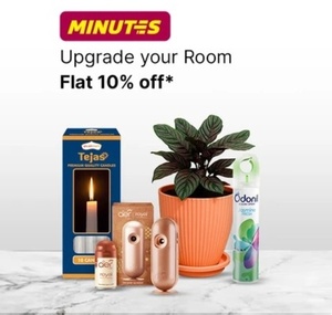 Flipkart Minutes - Extra 10% off on bedsheets, Pillow & Pillow covers, Floor mats and rugs, Room freshner and asthetic decor